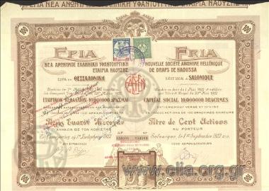 ΕRΙΑ, New Naousa Textile Company S.A., 100 stocks