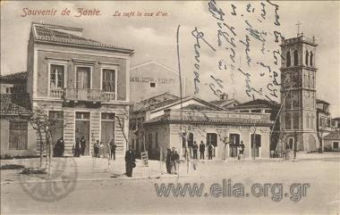 Souvenir de Zante. Le café le cox d' or.