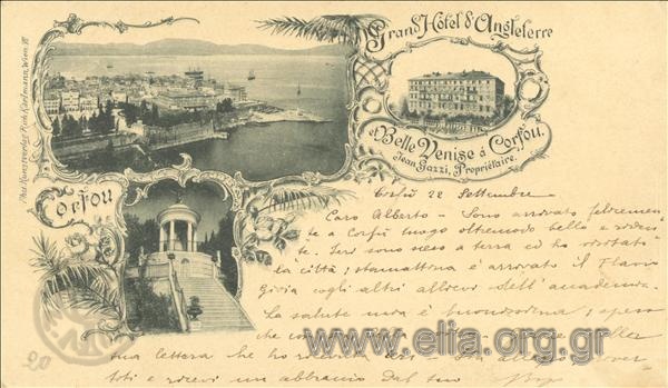 Grand Hôtel d' Angleterre et Belle Venise à Corfou.