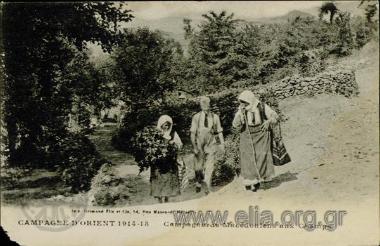 Campagne d' Orient 1914-18.
Campagnards Macédoniens aux Champs.
