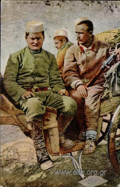 Costumi Albanesi - Soldati di Essad-Pascia.