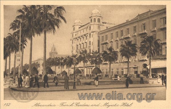 Alexandria. - French Gardens and Majestic Hotel.