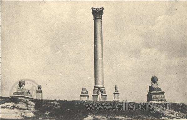 Alexandria. - Pompey Column and Sphinx.