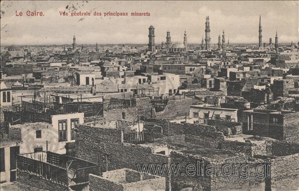 Le Caire. Vue générale des principaux minarets.