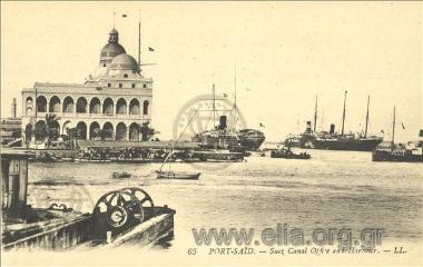 Port-Said. -  Suez Canal Canal Office and Harbour.