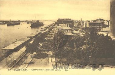 Port-Said. -General view Town and Canal.