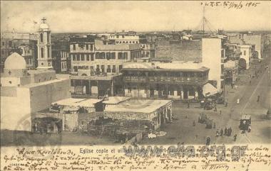 Eglise copte et village arabe à Port-Said.