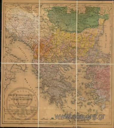 CARTE ETHNOGRAPHIQUE DE LA TURQUIE D' EUROPE