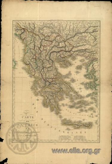 CARTE DE LA GRECE ET DES PAYS ADJACENTS DRESSE PAR HERISSON, GEOGRAPHE