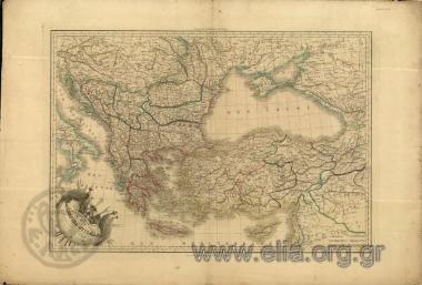 CARTE DE L' EMPIRE OTTOMAN CONTENANT LA TURQUIE D' EUROPE ET D' ASIE