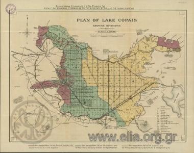 PLAN OF LAKE COPAIS SHOWING DIVISIONS