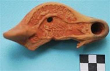 Τμήμα πήλινου λύχνου