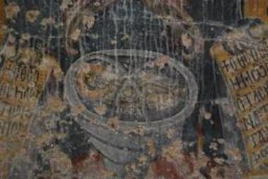 Τοιχογραφία με την παράσταση του Μελισμού (λεπτομέρεια)