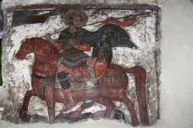 Τοιχογραφία με απεικόνιση του Αγίου Δημητρίου