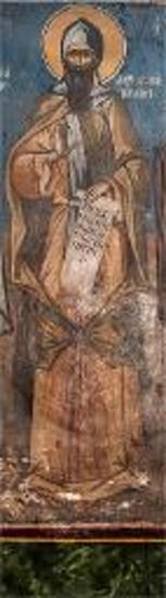 Τοιχογραφία με απεικόνιση του Οσίου Λουκά του Στειριώτη