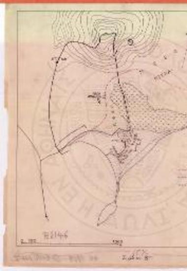 Τοπογραφικόν διάγραμμα, δεικνύον την θέσιν του έλους (λίμνης - λιμένος) και του ναού της Αμαρυσίας (Σχ. Κ. Ηλιάκη).