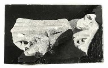 Τεμάχιον μαρμαρίνου κιονοκράνου μετά φύλλων πριονωτής ακάνθης.