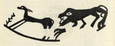 Παράστασις λέοντος καταδιώκοντος δορκάδα στην πρόχου Π482.