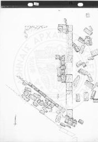 Τα ερείπια του πώρινου ταφικού περιβόλου του Ιεροκλέους μετά την ανασκαφή του. Κάτοψη του περιβόλου.