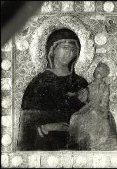 Εικόνα της Παναγίας σε προσκυνητάρι του Καθολικού της Μ. Βατοπεδίου.