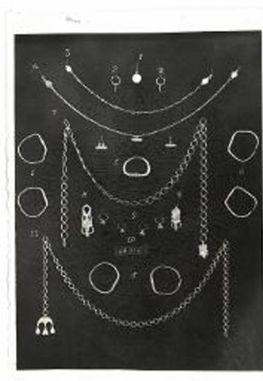 Χρυσά κοσμήματα εκ του θησαυρού Κρατήγου Μυτιλήνης.