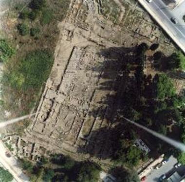 Η βασιλική Αγίου Δημητρίου. Αεροφωτογραφία.