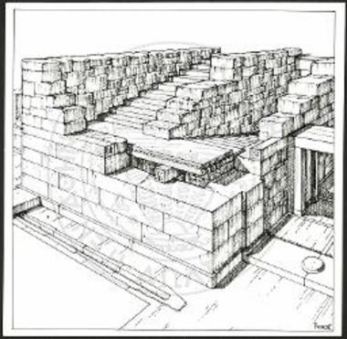 Τουρκογειτονιά. Σχεδιαστική αναπαράσταση των φάσεων κατασκευής της σκάλας των χώρων 6, 8 και 9.