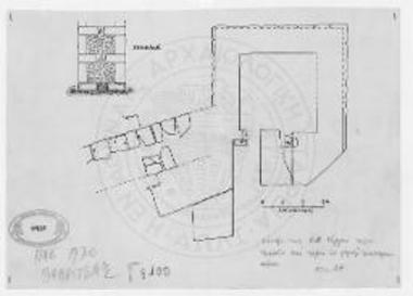 Κάτοψις του Πύργου «Φυλακές» και τομή εν μερική αναπαραστάσει.