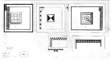 Σχεδιογράφημα ψηφιδωτού Ρωμαϊκής επαύλεως επί του λόφου «Γύφτικα Χαλκίδος».