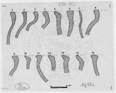 Τομαί χειλέων: 1-10, 12-15, υστερογεωμετρικών κρατήρων και δίνων? 11: λεκάνης αρχαϊκών χρόνων.