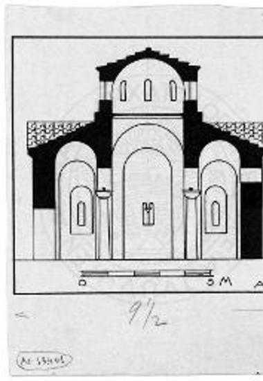 Κατά πλάτος τομή του ναού των Ταξιαρχών Κριτσινίου