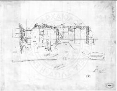 Κάτοψη του ιερού της Αθηνάς με τις ανασκαμμένες τάφρους.