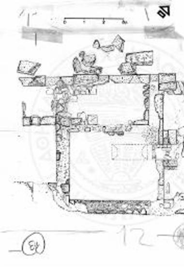 Κάτοψη της μετασκευής του ταφικού περιβόλου κοντά στο φρούριο.