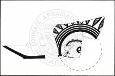 Ζαγορά Άνδρου. Σχέδιον  γεωμετρικού πινακίου.