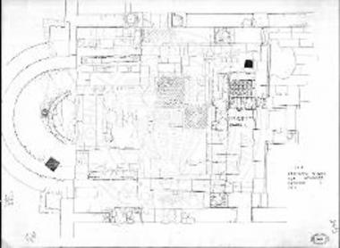 Κάτοψις του ιερού και του φράγματος του Πρεσβυτερίου της βασιλικής.