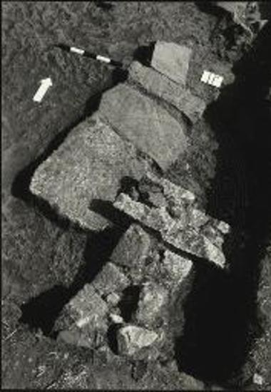 Αρχαία Άβδηρα. Τομέας ΙΙ, δοκιμαστική έρευνα αγρών Αβράμογλου και Κιοσσέ. Υπολείμματα τοίχου και πλακοστρώτου.