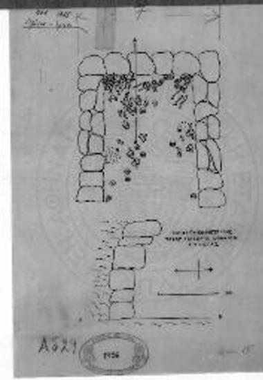 Ο πρωτογεωμετρικός τετράγωνος θολωτός τάφος της Πατέλας Σφακίων Σητείας (κάτοψις και τομή).