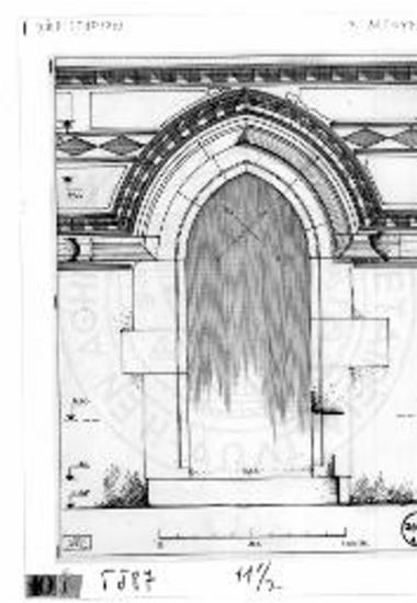 Άγιος Γεώργιος Ανδρούσης. Λεπτομέρεια της βορείου θύρας του μνημείου κατ' αποκατάστασιν.