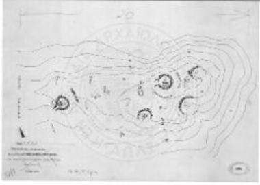 Τοπογραφικόν σχέδιον του νεκροταφείου εντός του αγρού Ιω. Νικητοπούλου εις θέσις Τουρκοκίβουρα Καρποφόρας.