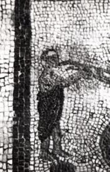 Λεπτομέρεια του ψηφιδωτού από τη ρωμαϊκή έπαυλη.