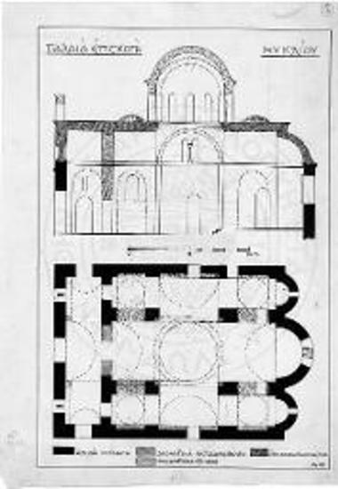 Κάτοψις και τομή του ναού του Νυκλίου (Τεγέας)