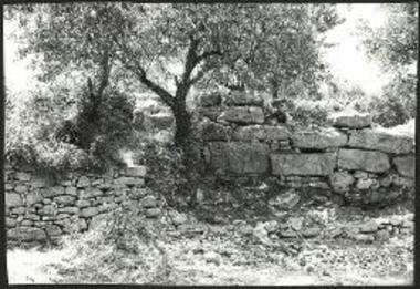 Άποψις του ανατολικού τοίχου του κτηρίου Δ απ' Ανατολών μετά την καθαίρεσιν του νεωτέρου τοίχου.