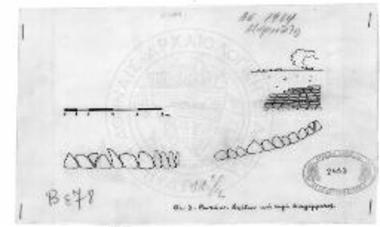 Ρουπάκι. Σχέδιον και τομή αναλήμματος.