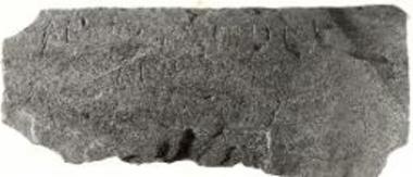 Inscribed tablet made of mica schist