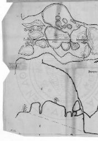 Κάτοψις και τομή του άντρου της Ηρακλείτσας.