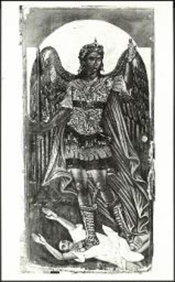 Παροικιά. Καταπολιανή. Θύρα τέμπλου. Αρχάγγελος Μιχαήλ.