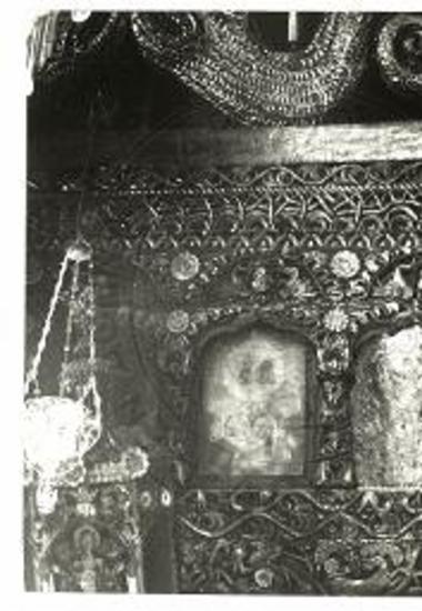 Ξανθιάνικα Μηλέας, Ναός της Κοιμήσεως. Μεταβυζαντινόν τέμπλον, λεπτομέρεια.