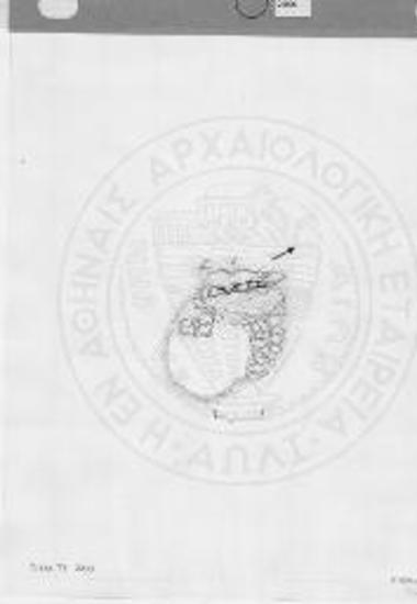Κάτοψη του τάφου 1. Εμπρός, το καμπύλο τοίχωμα του σύγχρονου φρέατος.