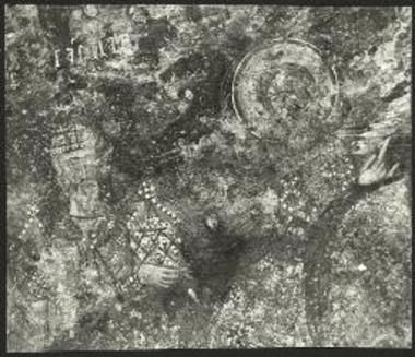 Κέρια, Ναός Αγίου Γεωργίου, λεπτομέρεια τοιχογραφίας της Γεννήσεως (βον στρώμα).