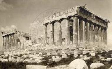 Παρθενών. Άποψις ΜΑ μετά την αναστήλωσιν του 1842-1844.